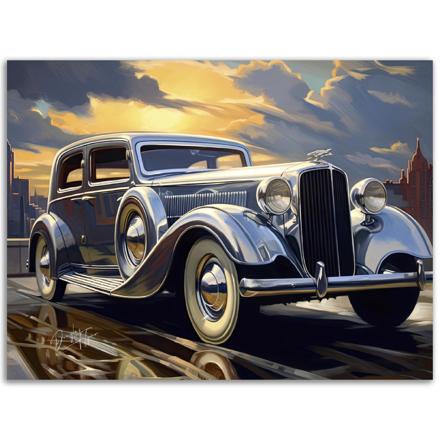 »Silver 1930s Pierce-Arrow Silver Arriw vintage car«