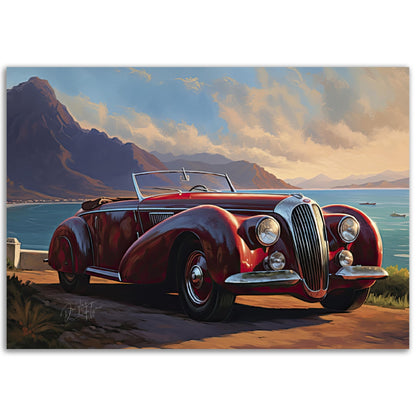 »Wine red 1940s Delahaye vintage car «