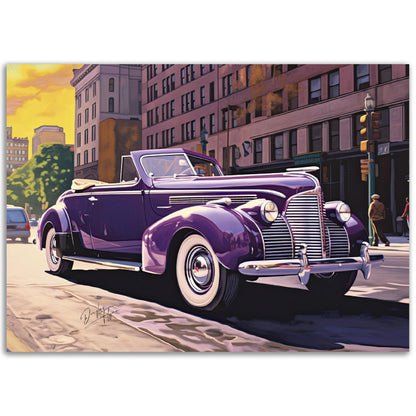 »Deep purple 1940s Convertible Coupe vintage car«