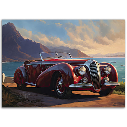 »Wine red 1940s Delahaye vintage car «