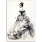 »Romantic Black and White Ruffled Sleeve Corseted Gown 1850s«