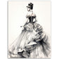 »Romantic Black and White Ruffled Sleeve Corseted Gown 1850s«