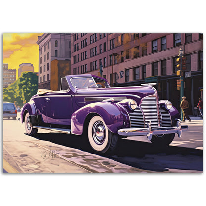 »Deep purple 1940s Convertible Coupe vintage car«