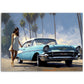 »Turquoise 1950s vintage car 1950s«
