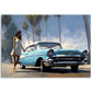 »Turquoise 1950s vintage car 1950s«