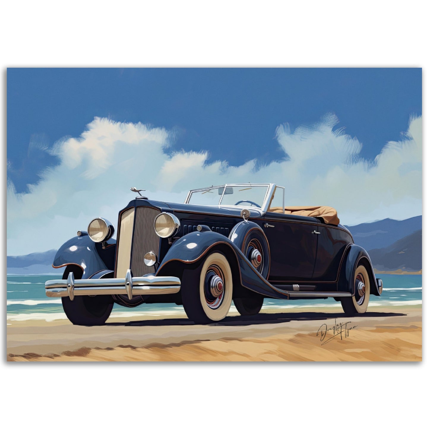 »Dark blue 1930s car Convertible«