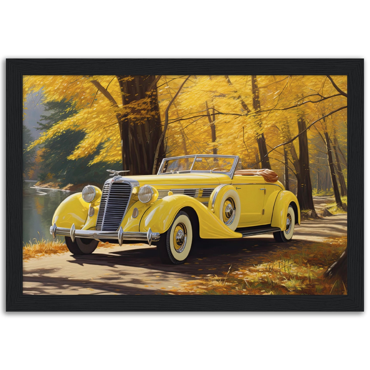 »Canary yellow 1930s Auburn vintage car«
