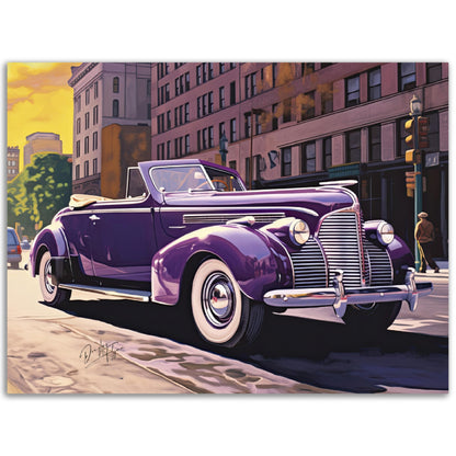 »Deep purple 1940s Convertible Coupe vintage car«