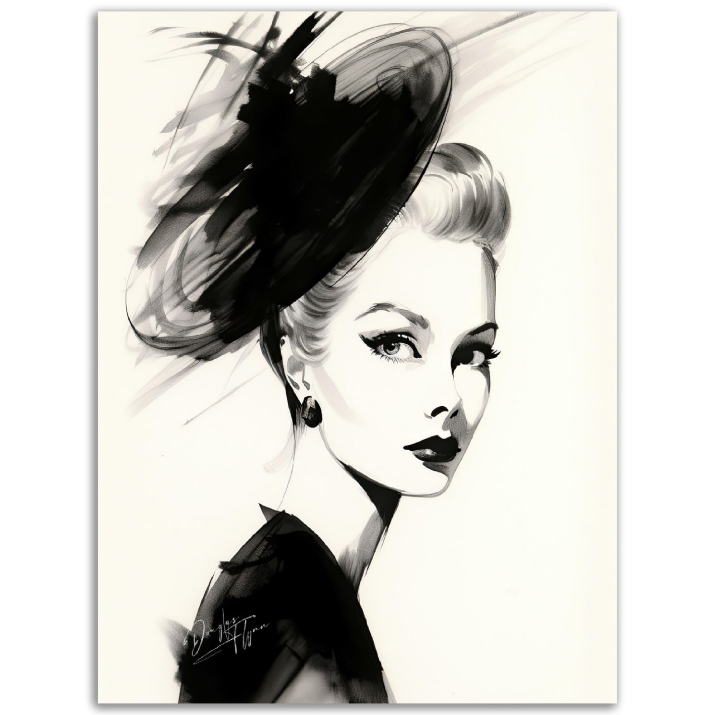 »Glamorous Fascinator, 1950s with Feather and Netting Accents«