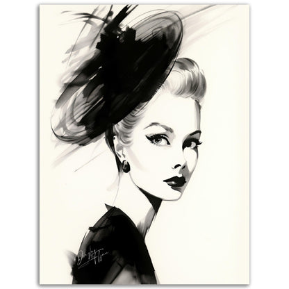 »Glamorous Fascinator, 1950s with Feather and Netting Accents«