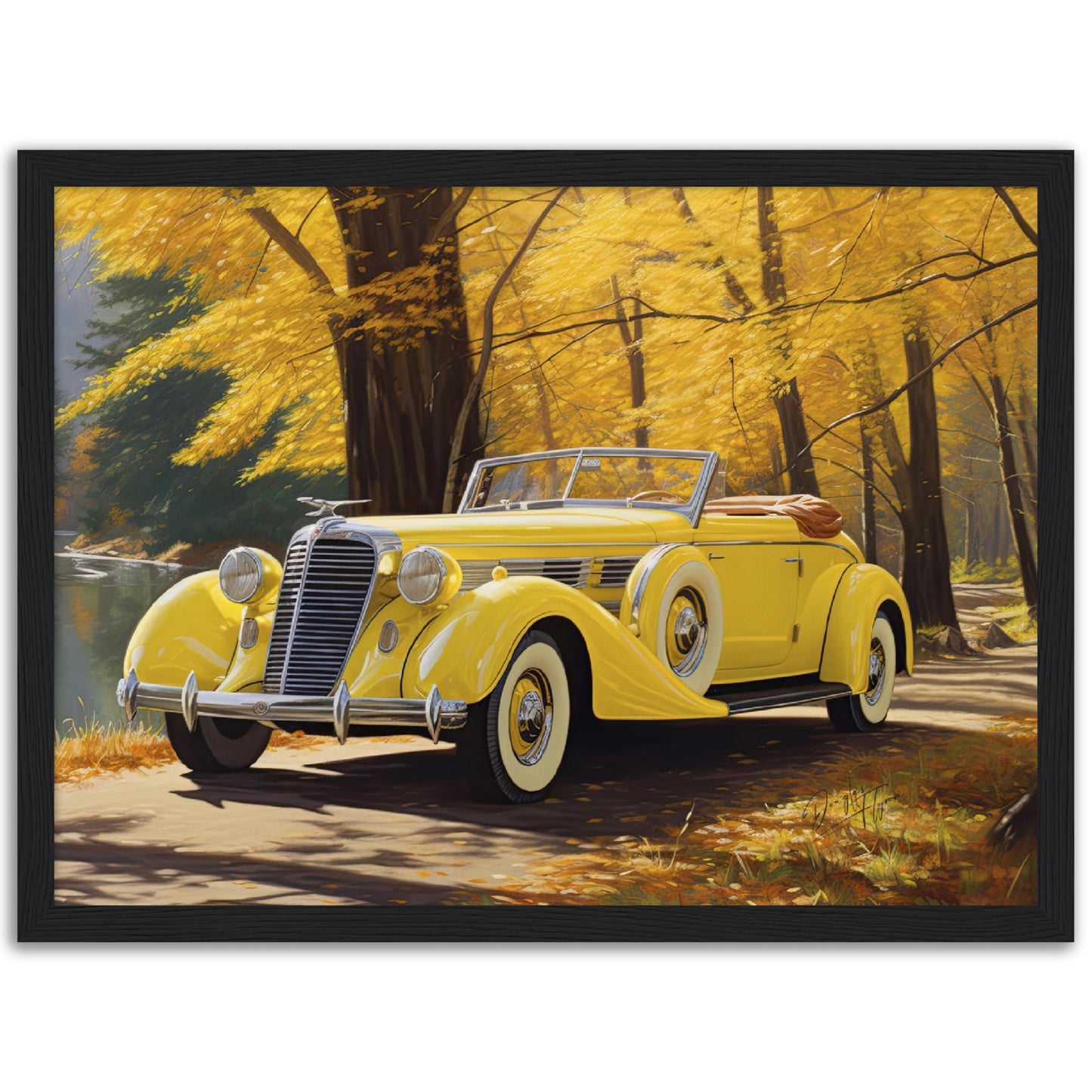 »Canary yellow 1930s Auburn vintage car«