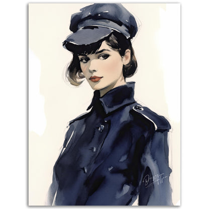 »French Chic, The Navy Blue Beret, 1940s with Ribbon Detail«