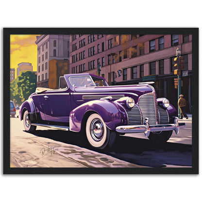 »Deep purple 1940s Convertible Coupe vintage car«