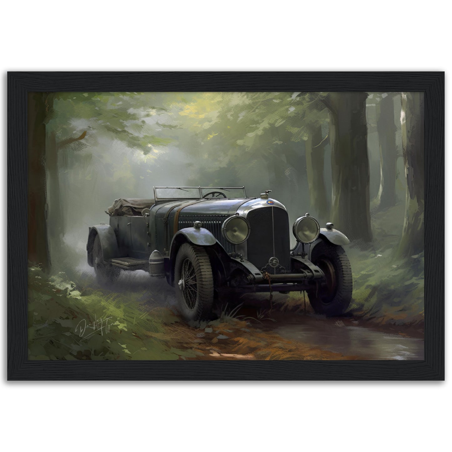 »Forest green 1930s vintage car«