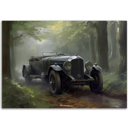»Forest green 1930s vintage car«