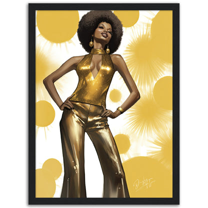 »Glamorous Gold Sequin Embellished Halter-Neck Jumpsuit, 1970s«