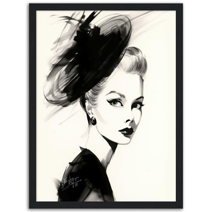 »Glamorous Fascinator, 1950s with Feather and Netting Accents«