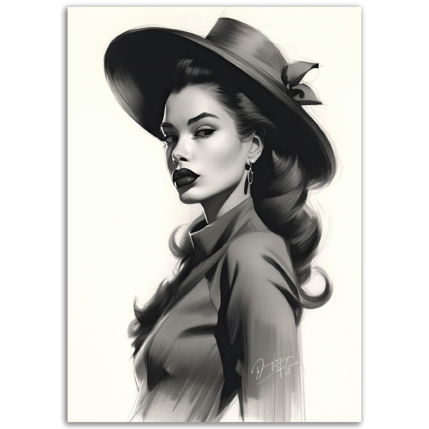 »Sophisticated Gray Fedora, 1940s with Ribbon Detail«