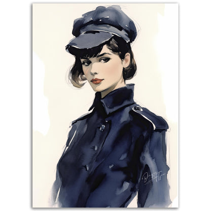 »French Chic, The Navy Blue Beret, 1940s with Ribbon Detail«