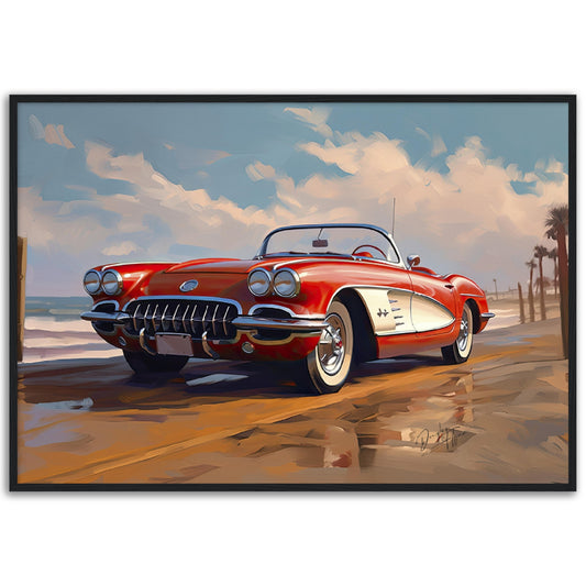 »Candy apple red 1960s vintage sports car«