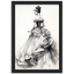 »Romantic Black and White Ruffled Sleeve Corseted Gown 1850s«