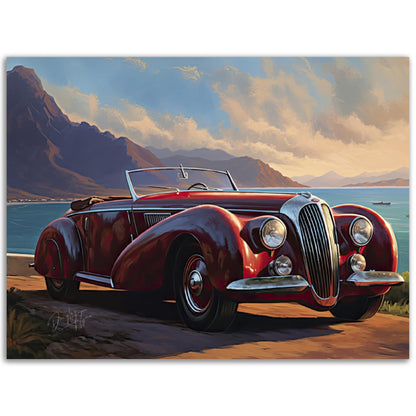 »Wine red 1940s Delahaye vintage car «