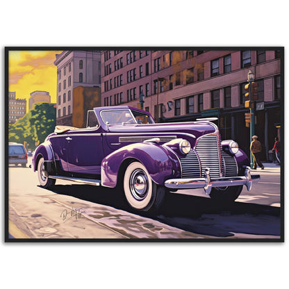»Deep purple 1940s Convertible Coupe vintage car«