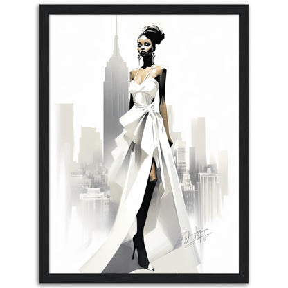 »Bold Asymmetrical Wedding Dress, 2010s with Oversized Bow«