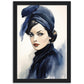 »Timeless Navy Blue Beret, 1940s with Ribbon Detail«