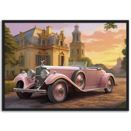 »Light pink 1920s vintage car«