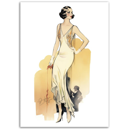 »Champagne Lace-Trimmed Bias-Cut Slip Dress, 1930s «