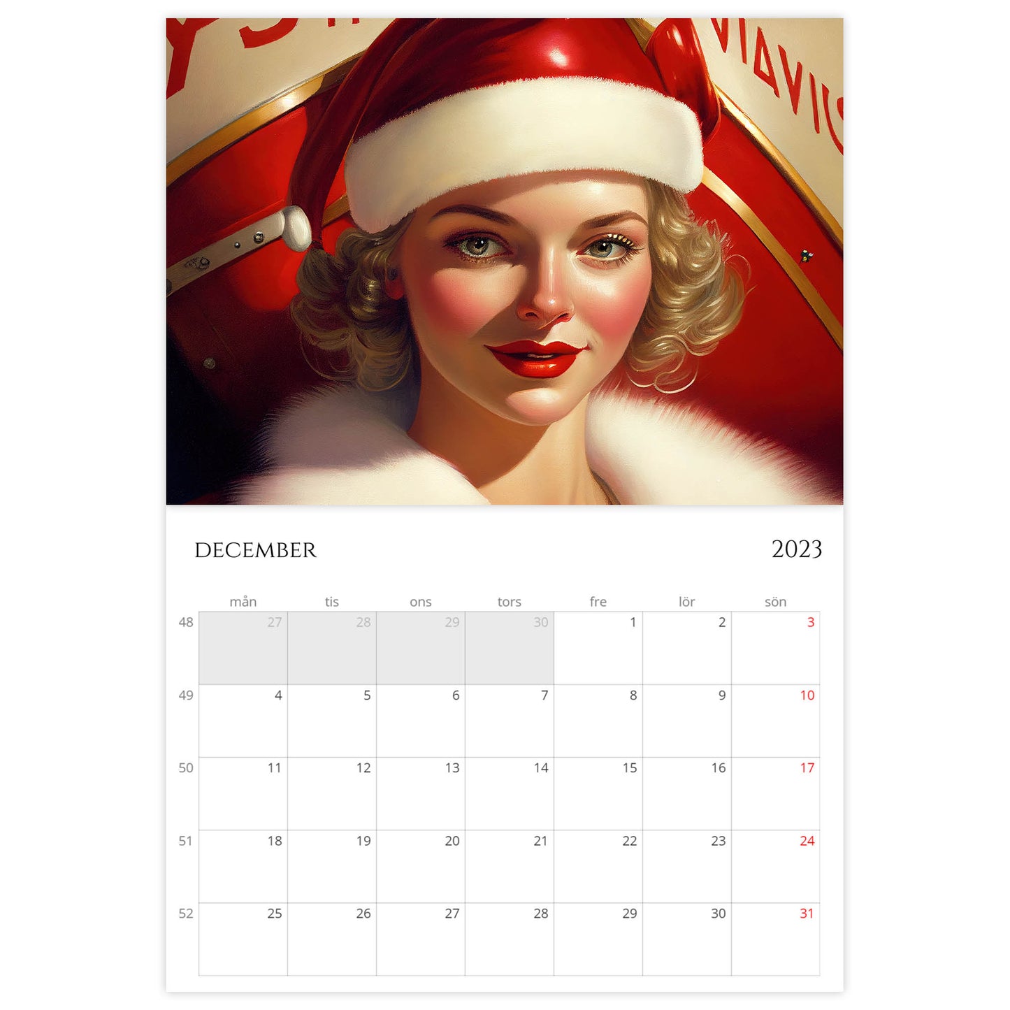 »Aviator Calendar Girls« 2023, väggkalender