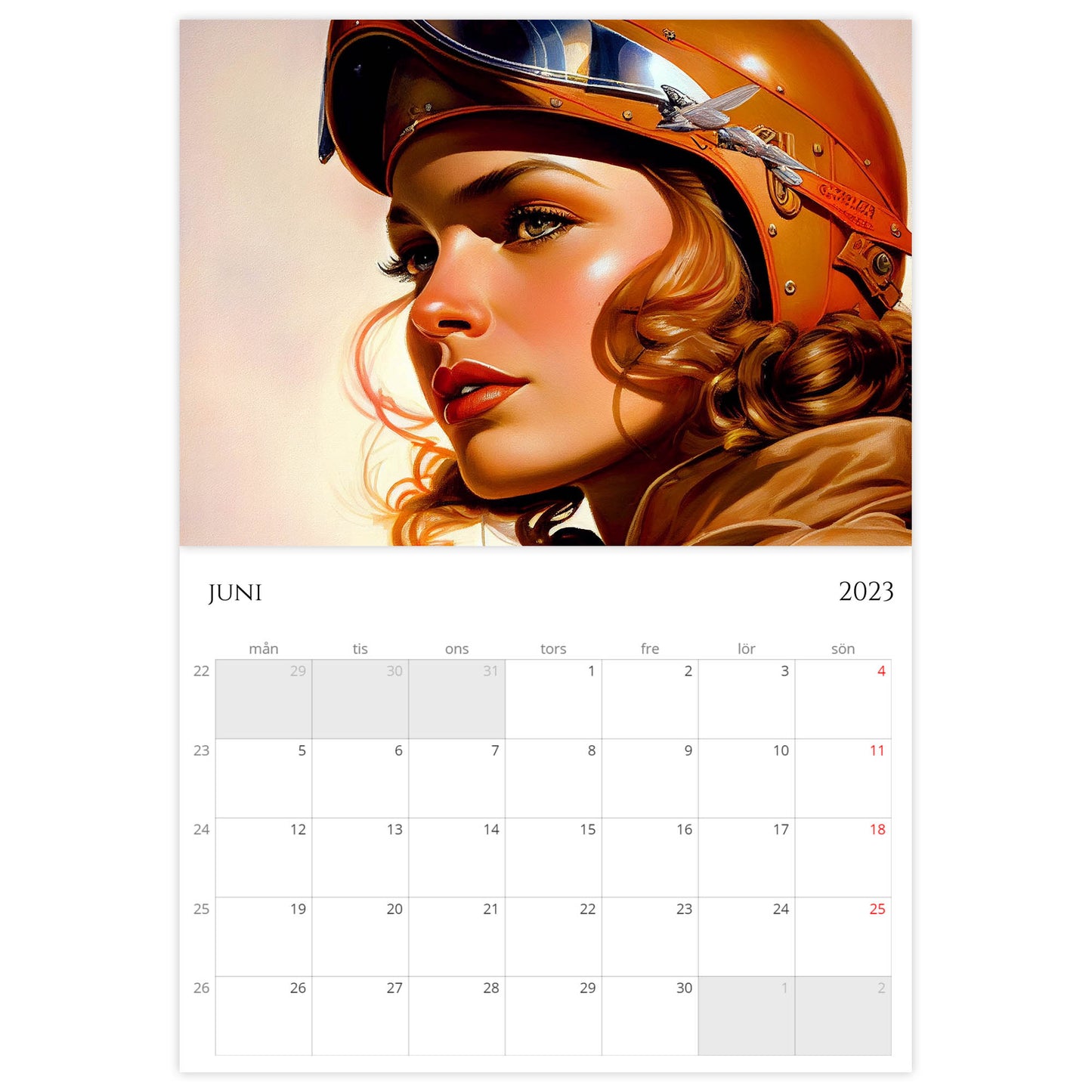 »Aviator Calendar Girls« 2023, väggkalender
