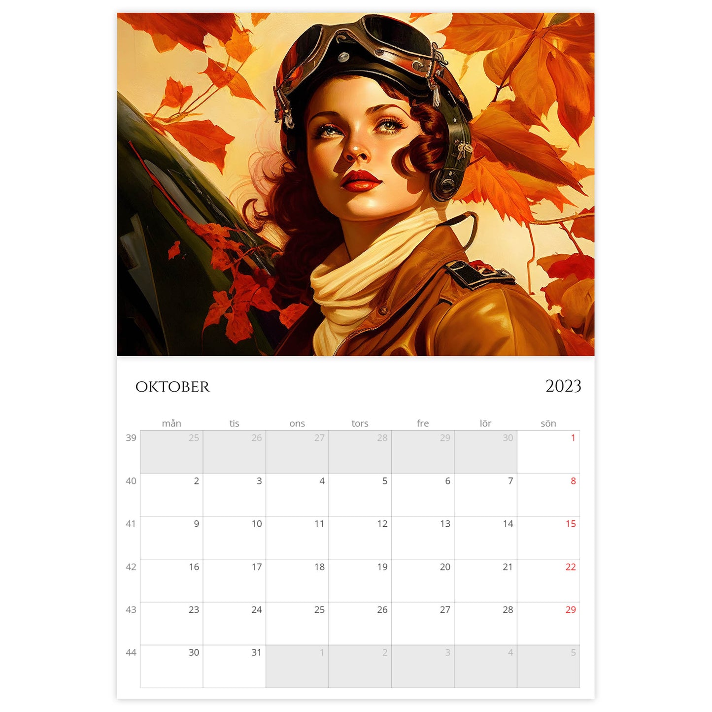 »Aviator Calendar Girls« 2023, väggkalender