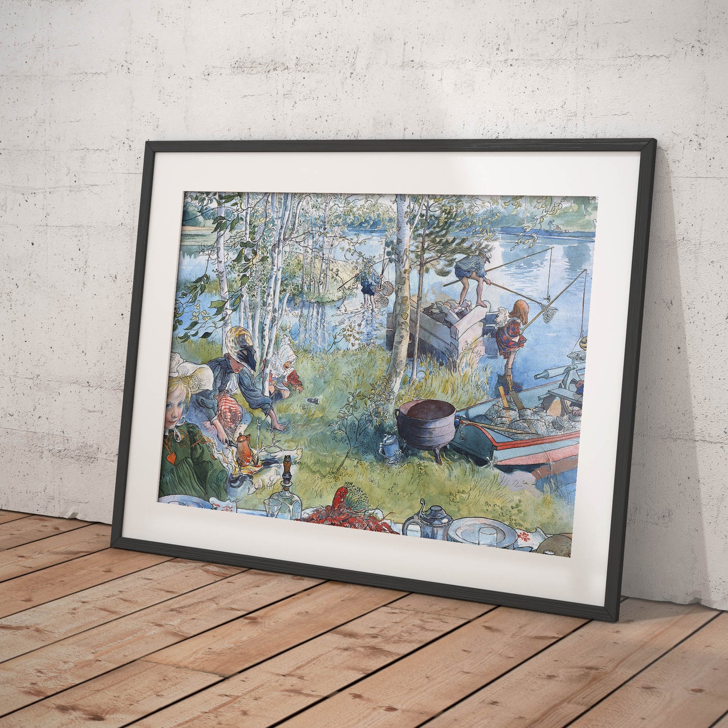 »Kräftfångst« av Carl Larsson