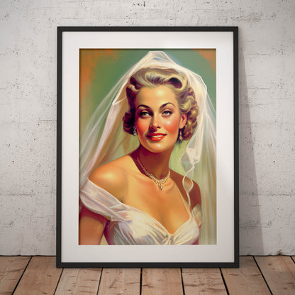 »Lace wedding dreams« retro poster