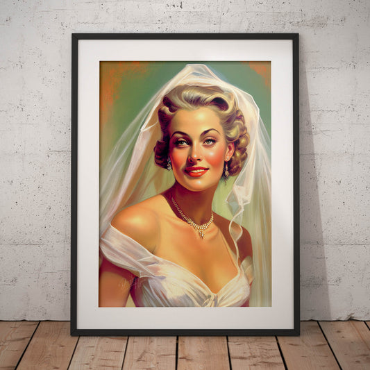 »Lace wedding dreams« retro poster