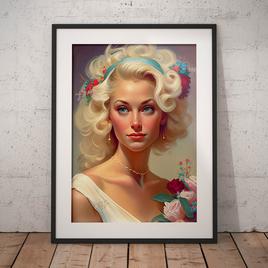 »White Lace Bridal Beauty« retro poster
