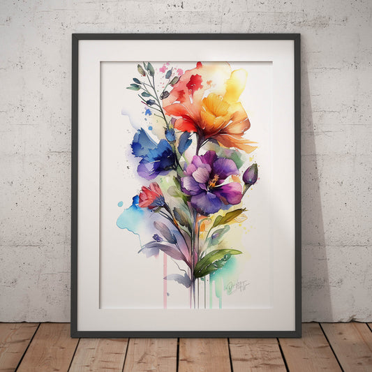 »Whimsical Floral Wonders« retro poster