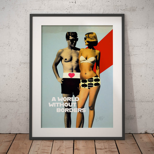 »A World Without Borders«retro poster