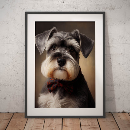 »Miniature Schnauzer med rosett«