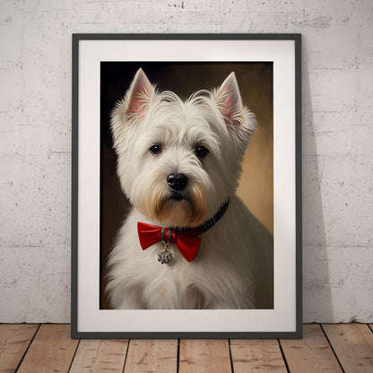 »West Highland White Terrier med rosett«