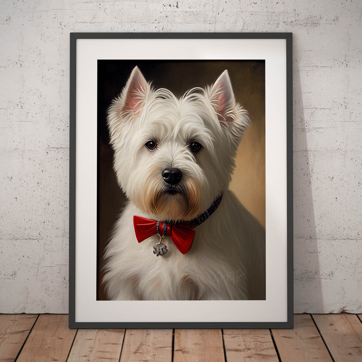 »West Highland White Terrier med rosett«
