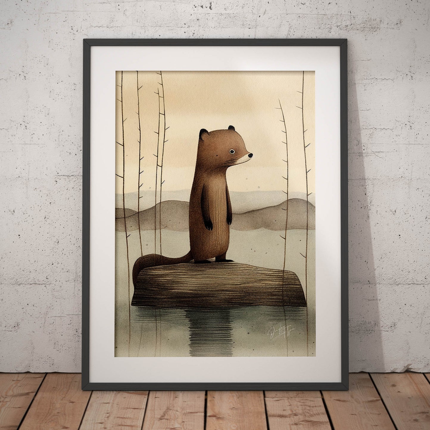 »Beaver Chew And Contemplate« retro poster