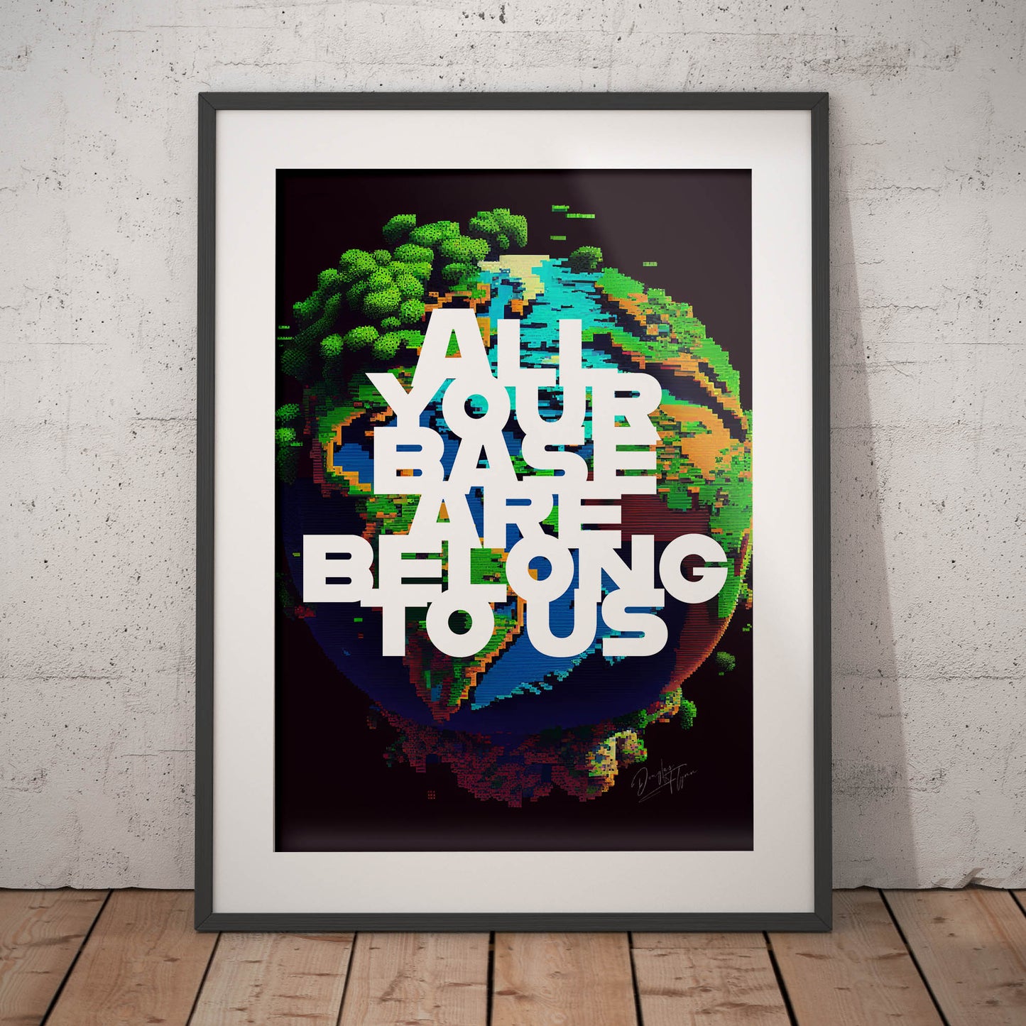 »All Your Base Are Belong To Us« retro poster