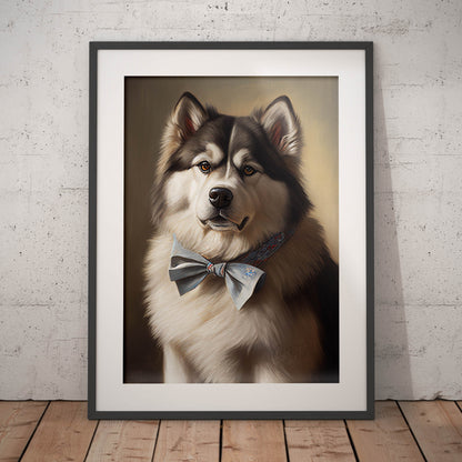 »Alaskan Malamute med rosett«