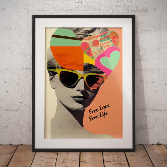 »Free Love, Free Life«retro poster