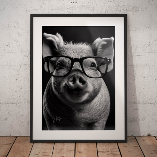 »Brainy Little Piggie« retro poster