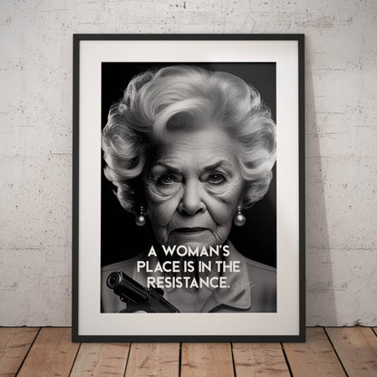 »A Womans Place Is In The Resistance« retro poster