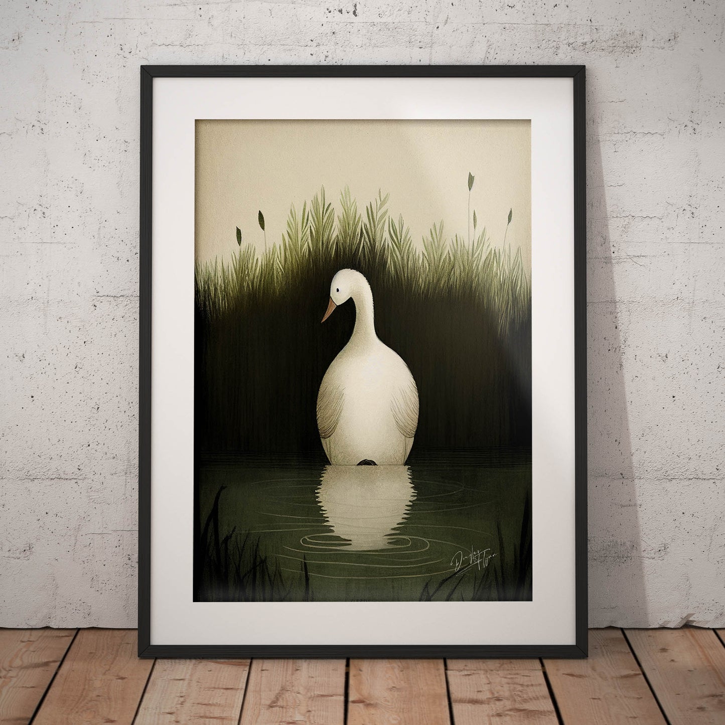 »Duck Listen And Reflect« retro poster